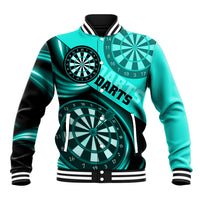 Personalised Darts Baseball Jacket Turquoise Abstract Light - Wonder Print Shop