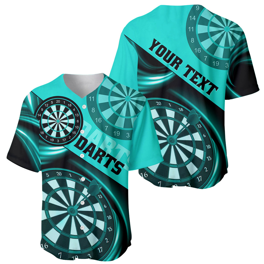 Personalised Darts Baseball Jersey Turquoise Abstract Light - Wonder Print Shop