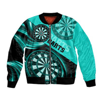 Personalised Darts Bomber Jacket Turquoise Abstract Light - Wonder Print Shop