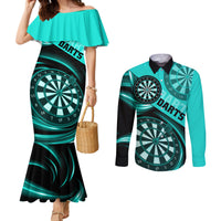 personalised-darts-couples-matching-mermaid-dress-and-long-sleeve-button-shirts-turquoise-abstract-light