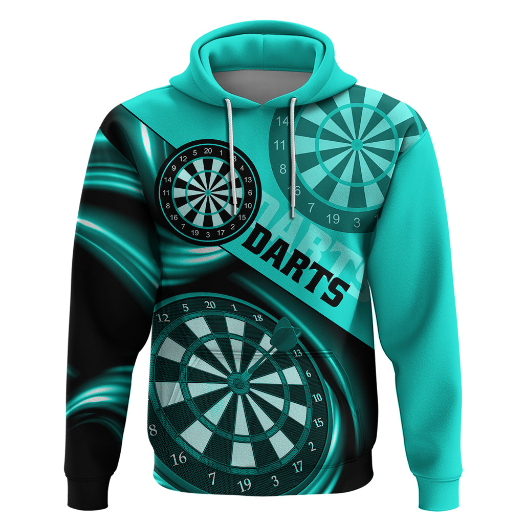 Personalised Darts Hoodie Turquoise Abstract Light - Wonder Print Shop