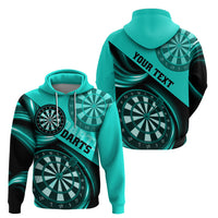 Personalised Darts Hoodie Turquoise Abstract Light - Wonder Print Shop