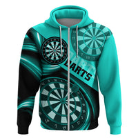 Personalised Darts Hoodie Turquoise Abstract Light - Wonder Print Shop