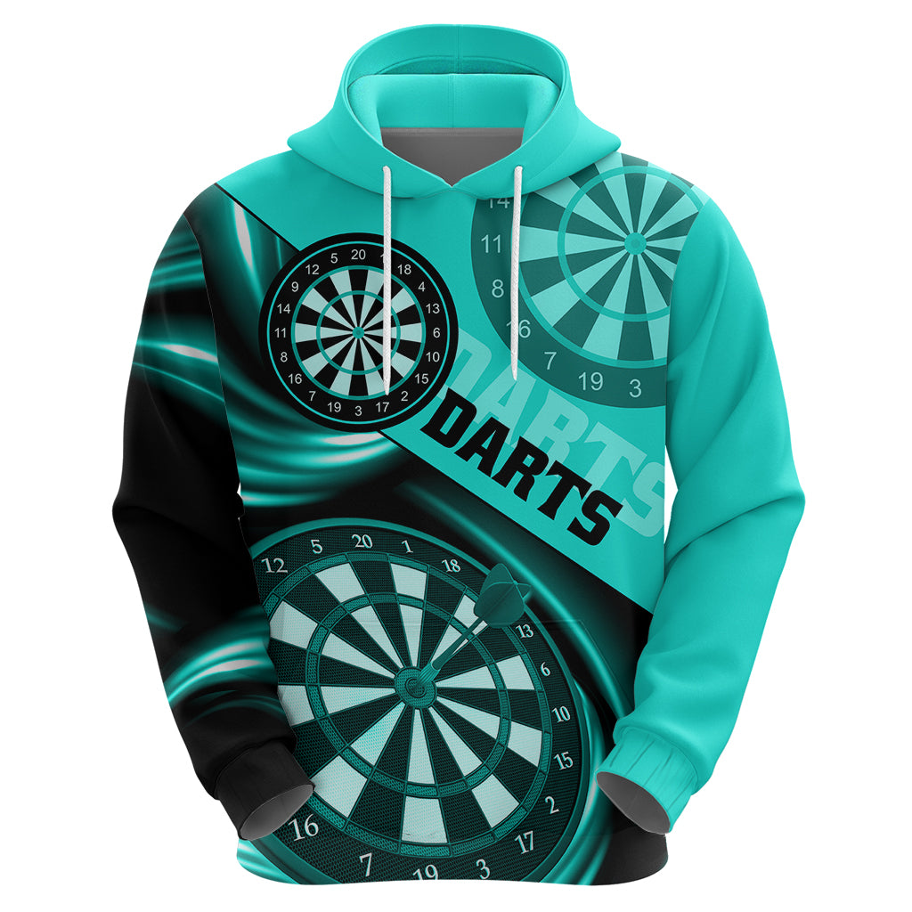 Personalised Darts Hoodie Turquoise Abstract Light - Wonder Print Shop