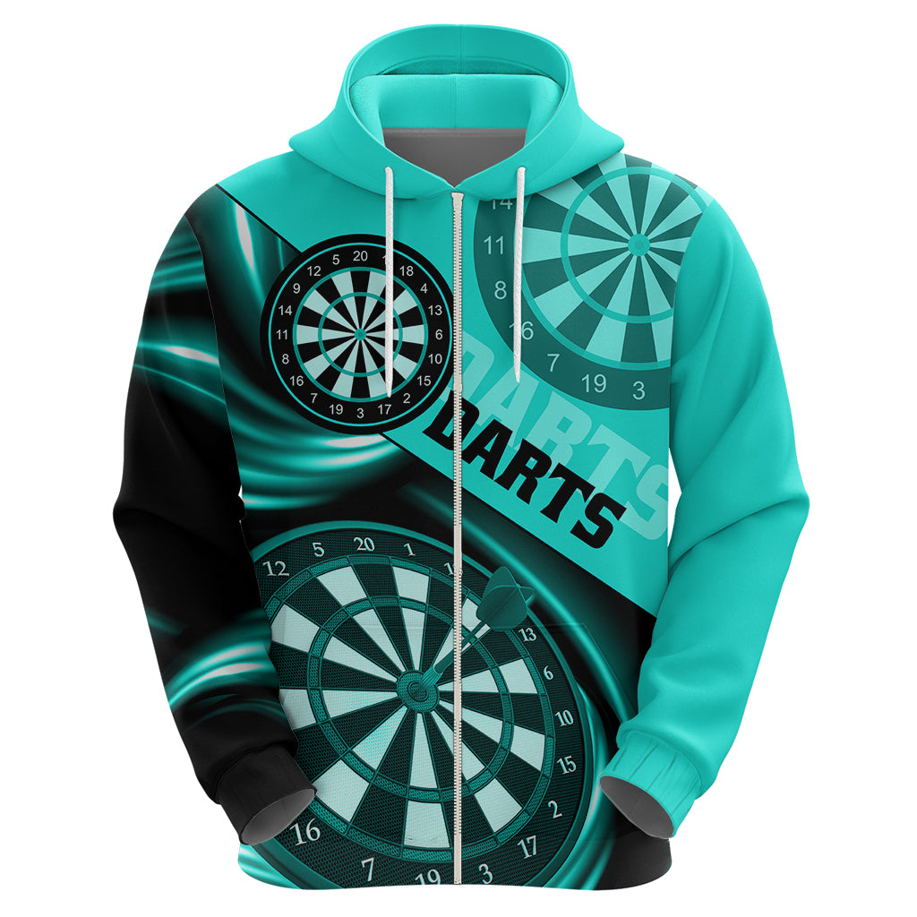 Personalised Darts Hoodie Turquoise Abstract Light - Wonder Print Shop