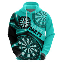 Personalised Darts Hoodie Turquoise Abstract Light - Wonder Print Shop