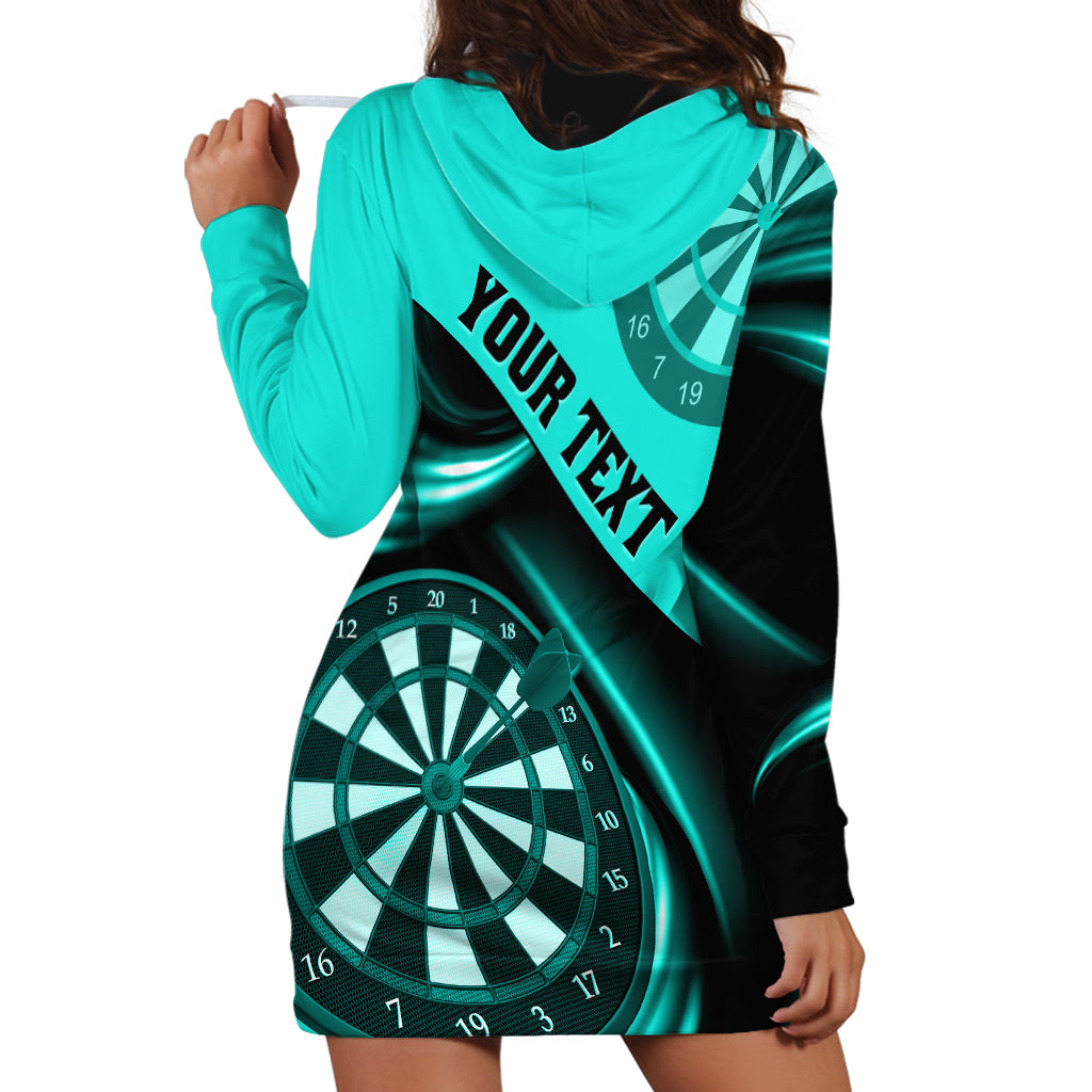 Personalised Darts Hoodie Dress Turquoise Abstract Light - Wonder Print Shop