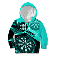 Personalised Darts Kid Hoodie Turquoise Abstract Light - Wonder Print Shop