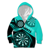 Personalised Darts Kid Hoodie Turquoise Abstract Light - Wonder Print Shop