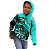 Personalised Darts Kid Hoodie Turquoise Abstract Light - Wonder Print Shop