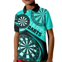 Personalised Darts Kid Polo Shirt Turquoise Abstract Light - Wonder Print Shop