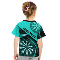 Personalised Darts Kid T Shirt Turquoise Abstract Light - Wonder Print Shop
