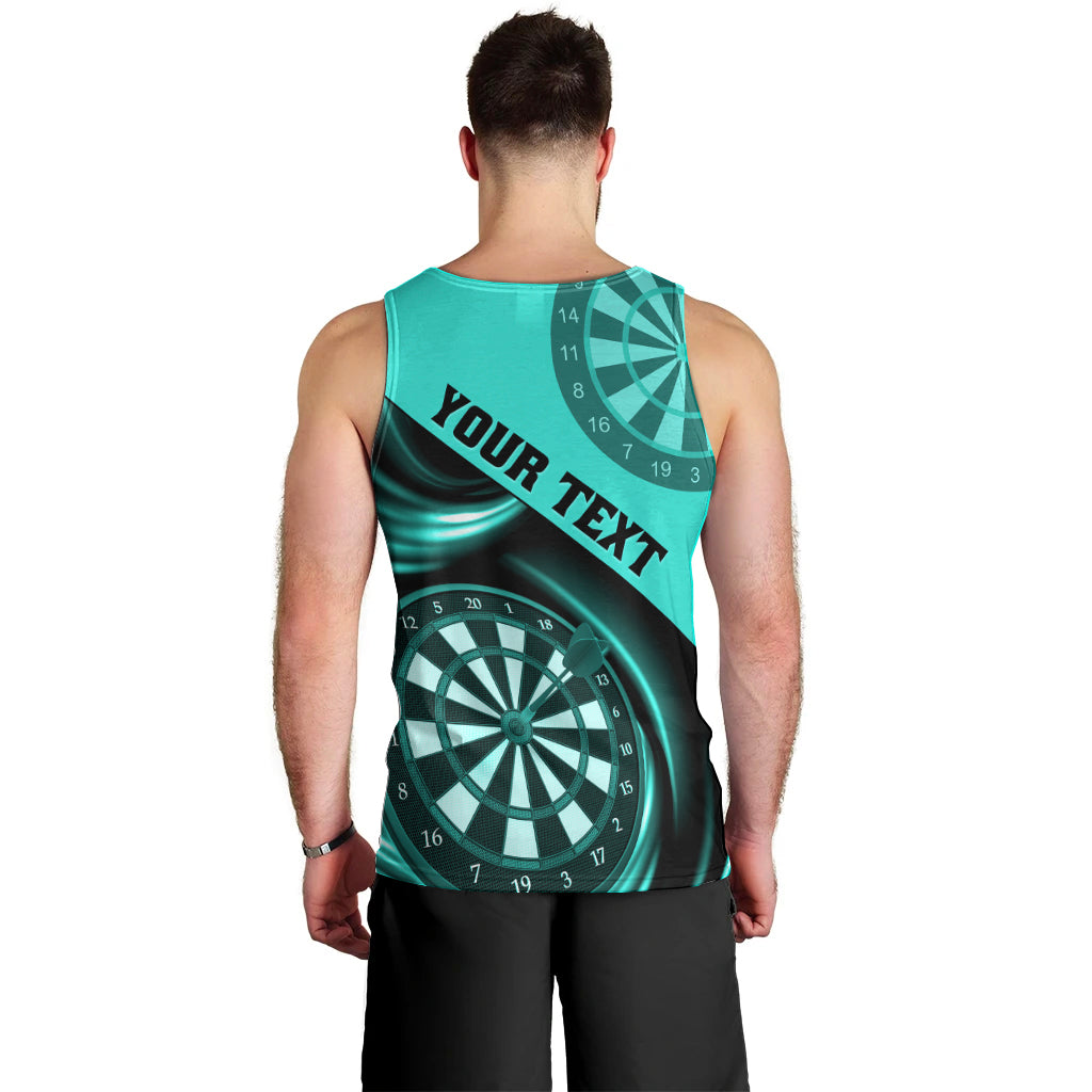 Personalised Darts Men Tank Top Turquoise Abstract Light - Wonder Print Shop