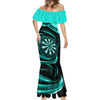 Personalised Darts Mermaid Dress Turquoise Abstract Light - Wonder Print Shop