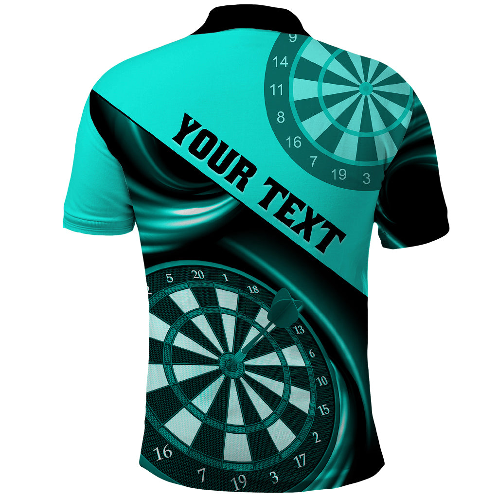 Personalised Darts Polo Shirt Turquoise Abstract Light - Wonder Print Shop