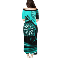 Personalised Darts Puletasi Turquoise Abstract Light - Wonder Print Shop