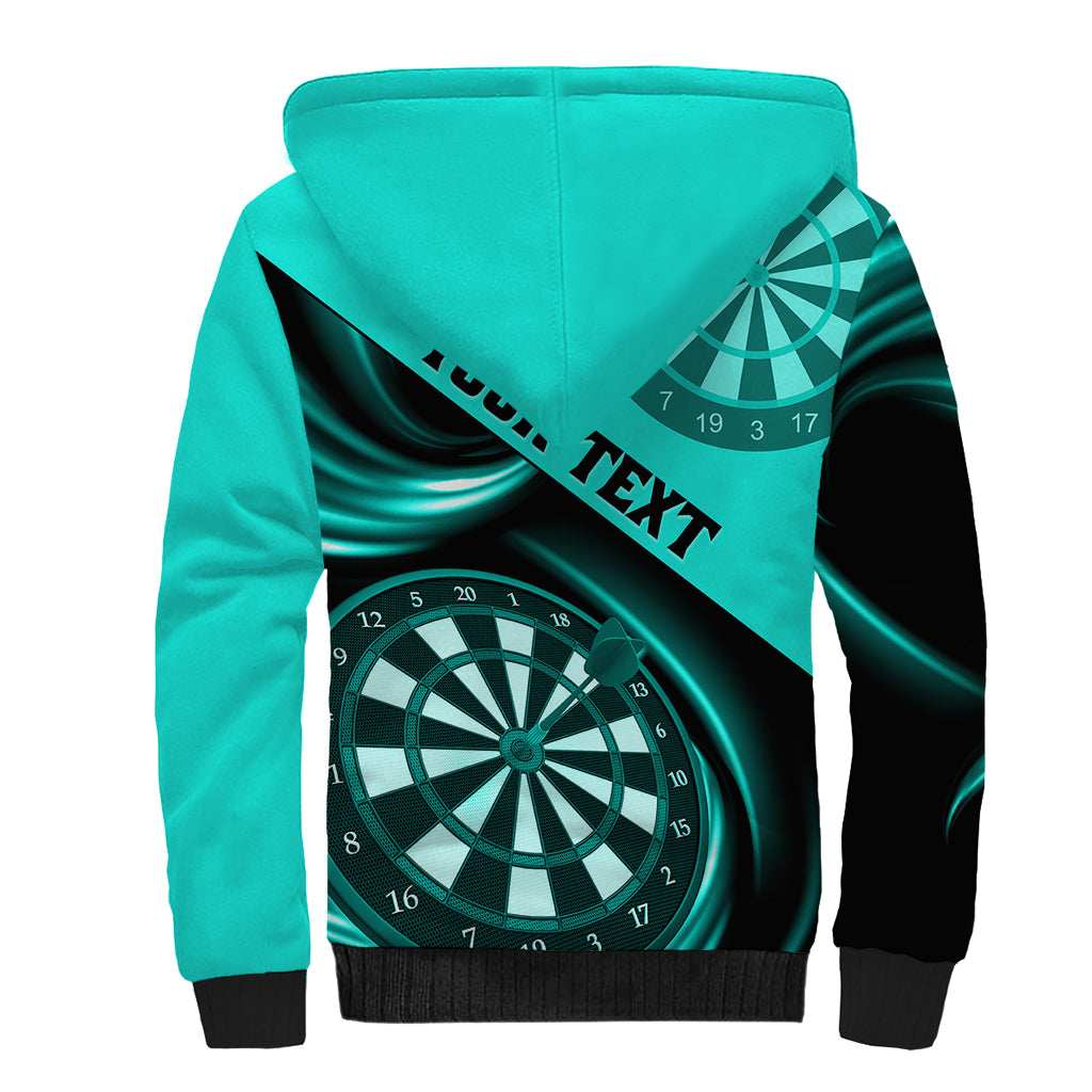 Personalised Darts Sherpa Hoodie Turquoise Abstract Light - Wonder Print Shop