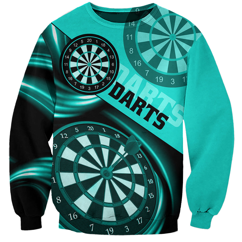 Personalised Darts Sweatshirt Turquoise Abstract Light - Wonder Print Shop