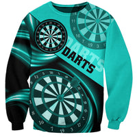 Personalised Darts Sweatshirt Turquoise Abstract Light - Wonder Print Shop