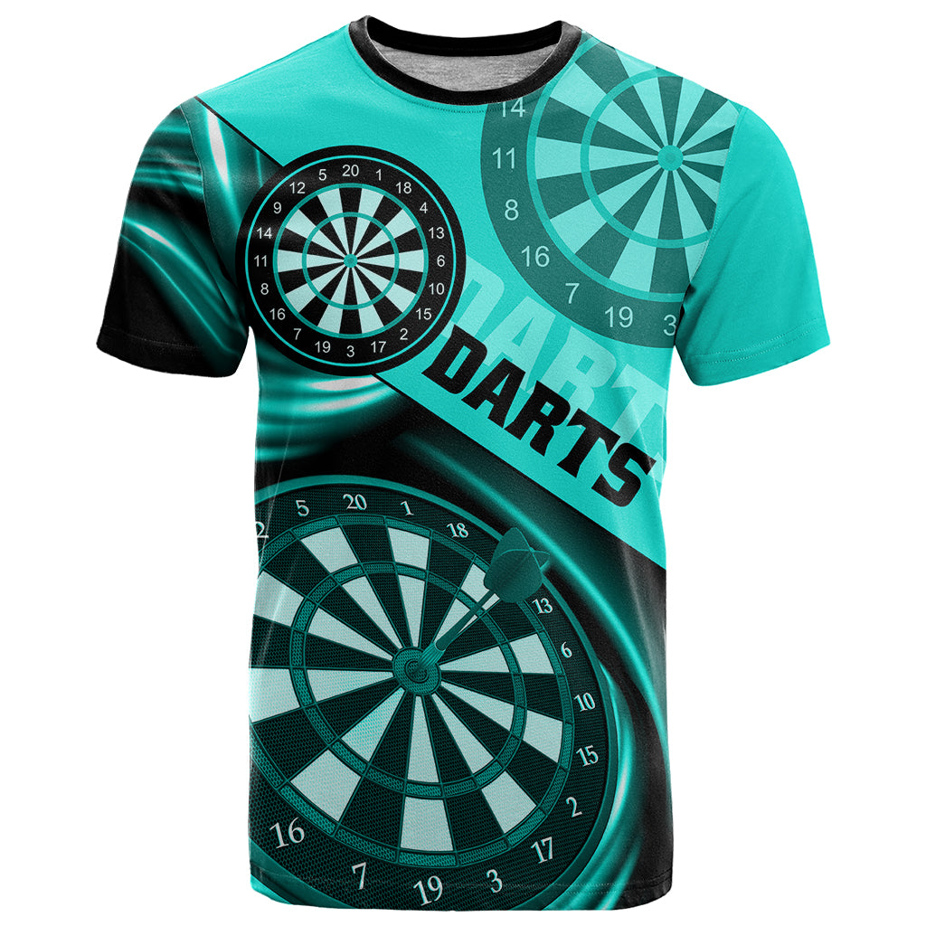 Personalised Darts T Shirt Turquoise Abstract Light - Wonder Print Shop