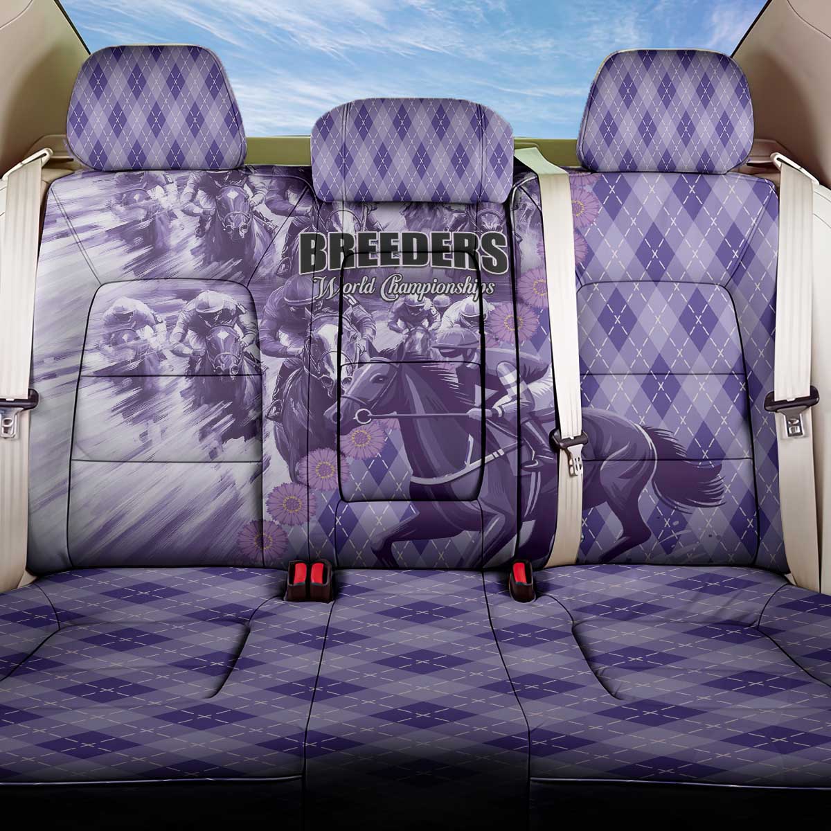 Breeders Horse Racing Back Car Seat Cover World Horse Racing Championships - Wonder Print Shop