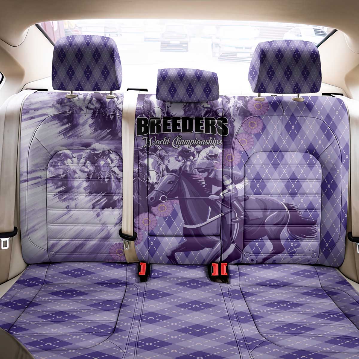 Breeders Horse Racing Back Car Seat Cover World Horse Racing Championships - Wonder Print Shop
