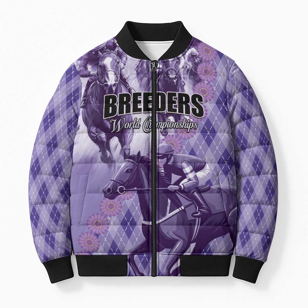 Personalized Breeders Horse Racing Bomber Puffer Jacket World Horse Racing Championships - Wonder Print Shop