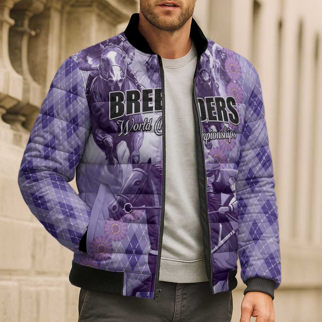Personalized Breeders Horse Racing Bomber Puffer Jacket World Horse Racing Championships - Wonder Print Shop