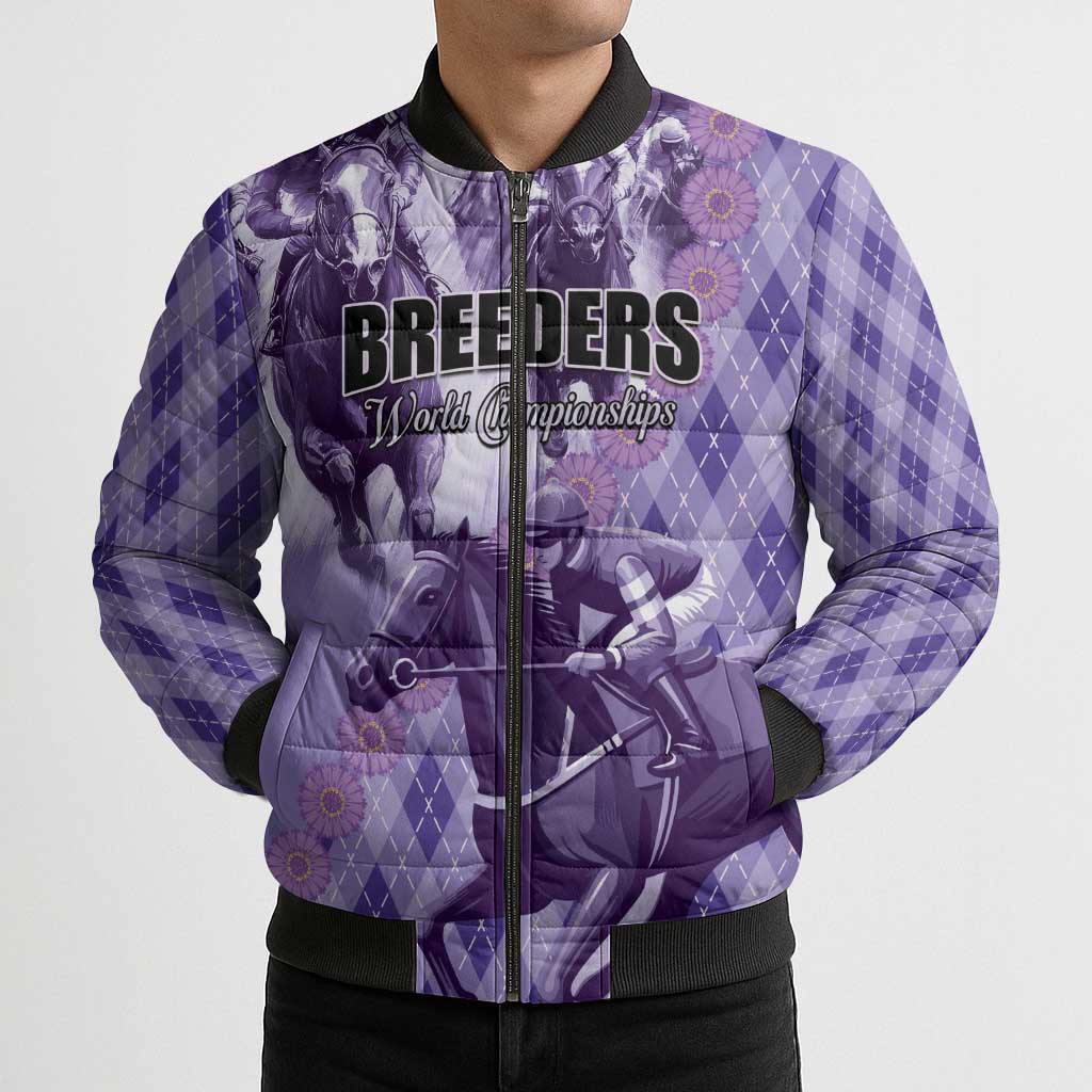 Personalized Breeders Horse Racing Bomber Puffer Jacket World Horse Racing Championships - Wonder Print Shop