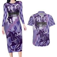 Personalized Breeders Horse Racing Couples Matching Long Sleeve Bodycon Dress and Hawaiian Shirt World Horse Racing Championships - Wonder Print Shop