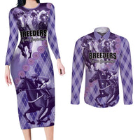 Personalized Breeders Horse Racing Couples Matching Long Sleeve Bodycon Dress and Long Sleeve Button Shirt World Horse Racing Championships - Wonder Print Shop