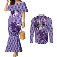 Personalized Breeders Horse Racing Couples Matching Mermaid Dress and Long Sleeve Button Shirt World Horse Racing Championships - Wonder Print Shop