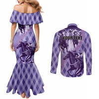 Personalized Breeders Horse Racing Couples Matching Mermaid Dress and Long Sleeve Button Shirt World Horse Racing Championships - Wonder Print Shop