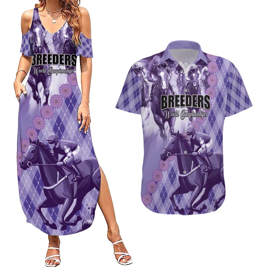 Personalized Breeders Horse Racing Couples Matching Summer Maxi Dress and Hawaiian Shirt World Horse Racing Championships - Wonder Print Shop