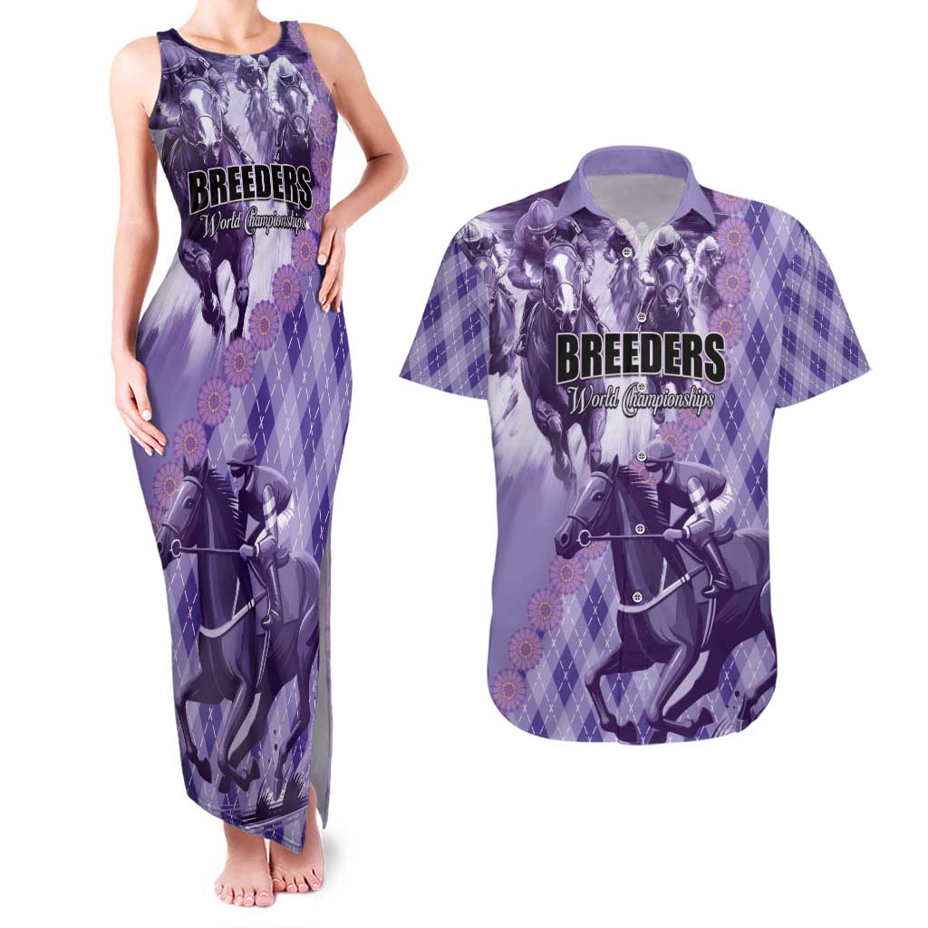 Personalized Breeders Horse Racing Couples Matching Tank Maxi Dress and Hawaiian Shirt World Horse Racing Championships - Wonder Print Shop