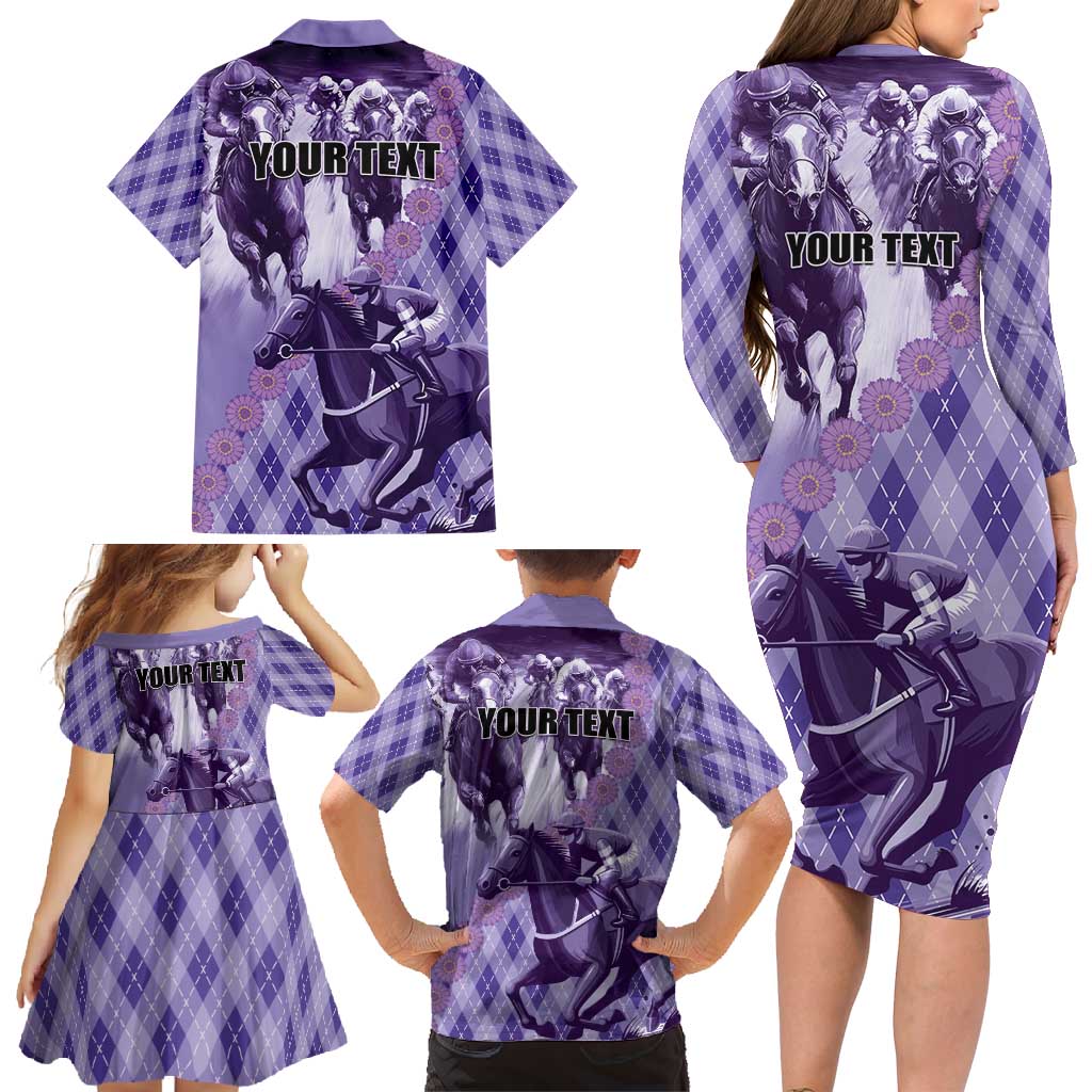 Personalized Breeders Horse Racing Family Matching Long Sleeve Bodycon Dress and Hawaiian Shirt World Horse Racing Championships - Wonder Print Shop