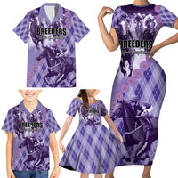 Personalized Breeders Horse Racing Family Matching Short Sleeve Bodycon Dress and Hawaiian Shirt World Horse Racing Championships - Wonder Print Shop
