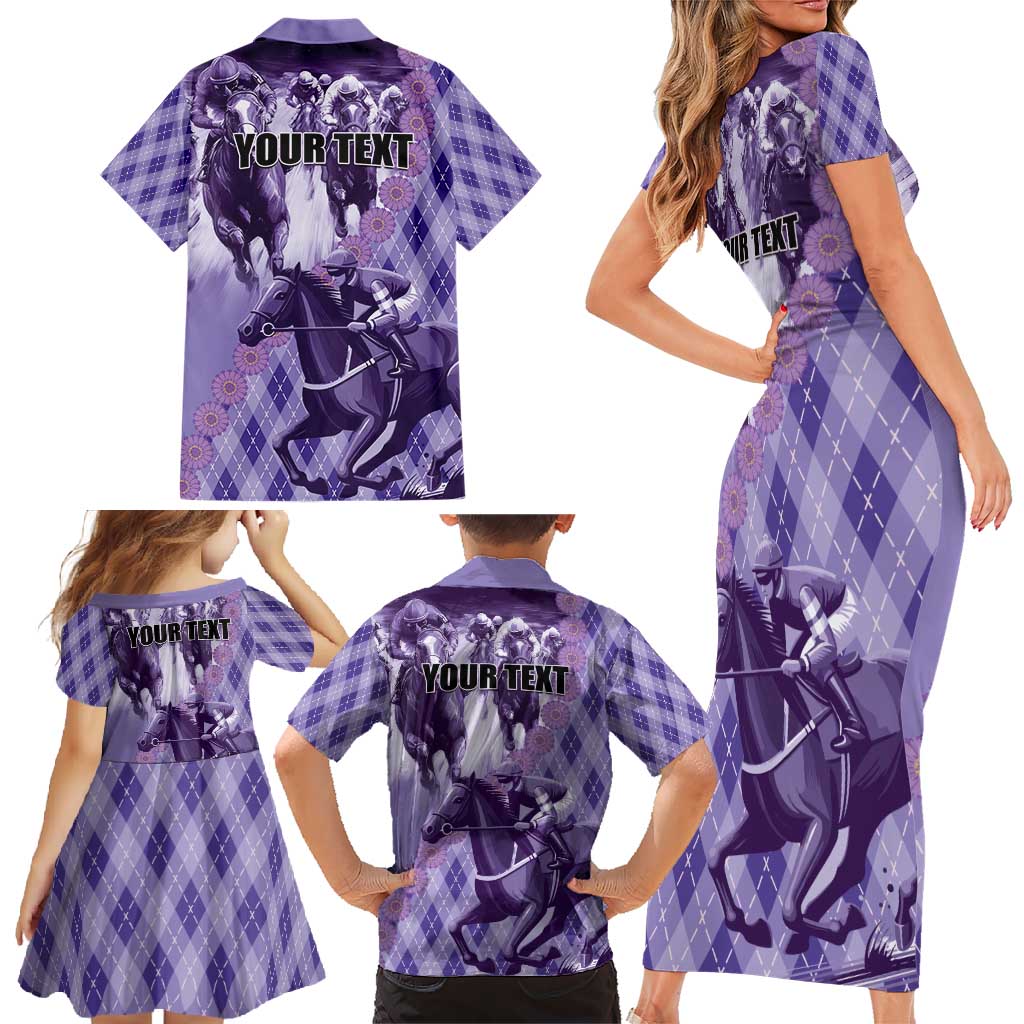 Personalized Breeders Horse Racing Family Matching Short Sleeve Bodycon Dress and Hawaiian Shirt World Horse Racing Championships - Wonder Print Shop