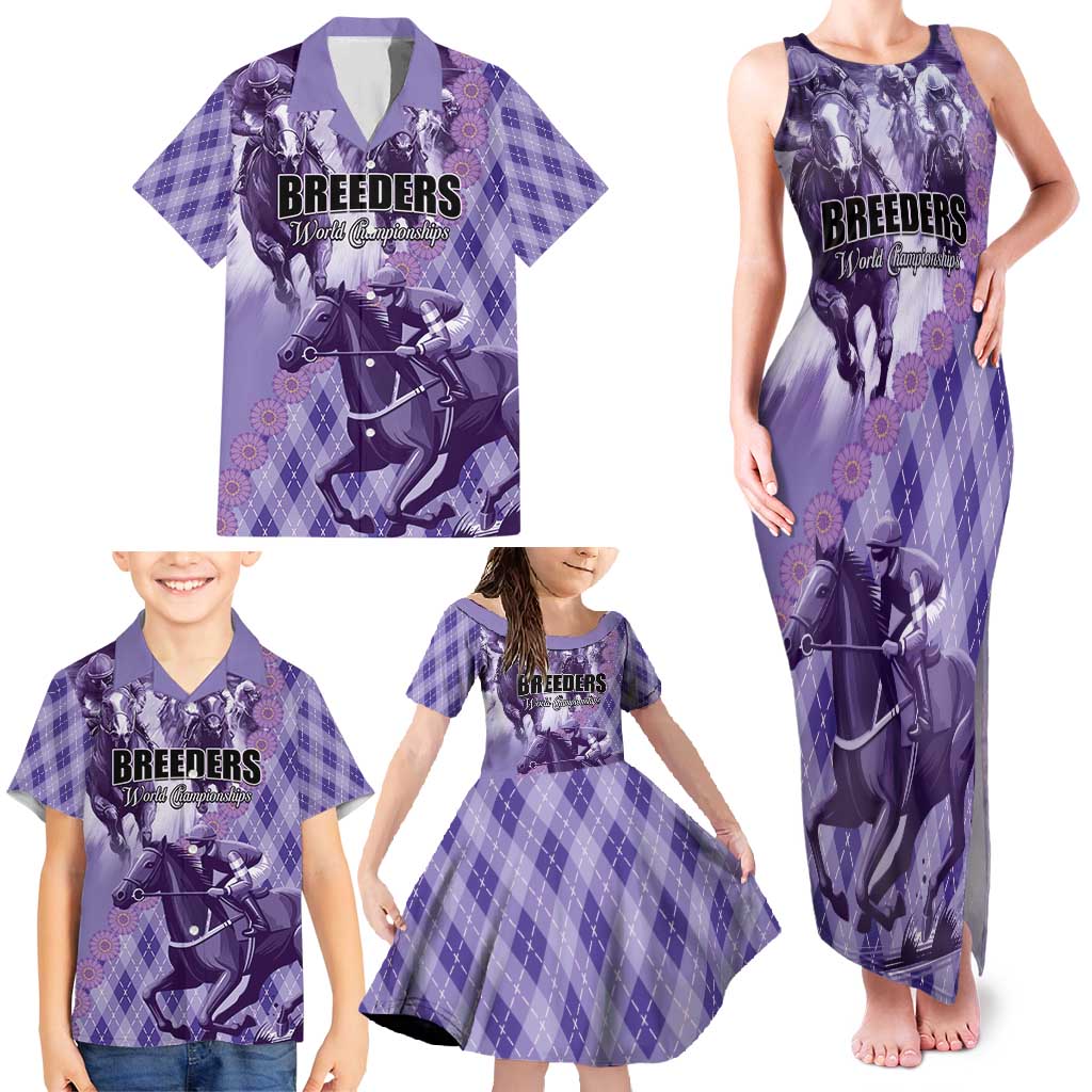 Personalized Breeders Horse Racing Family Matching Tank Maxi Dress and Hawaiian Shirt World Horse Racing Championships - Wonder Print Shop