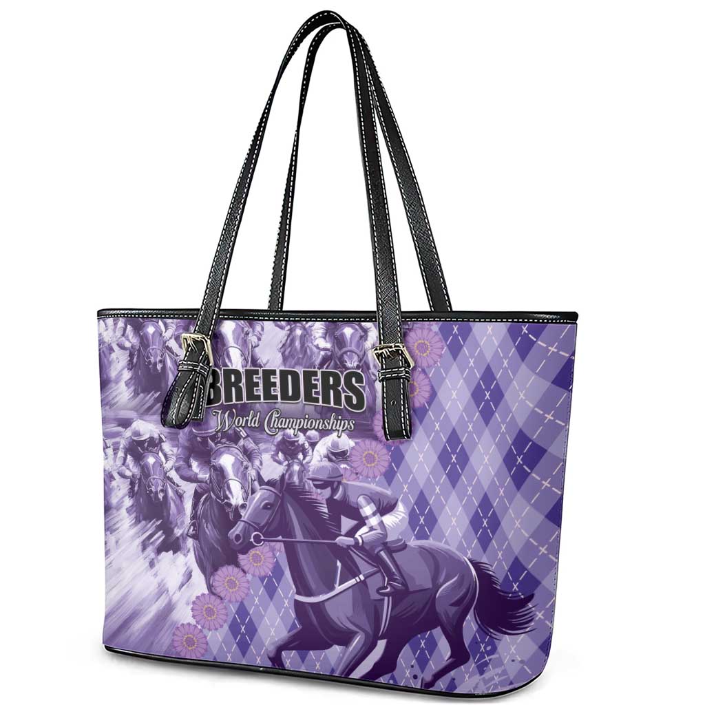 Breeders Horse Racing Leather Tote Bag World Horse Racing Championships - Wonder Print Shop