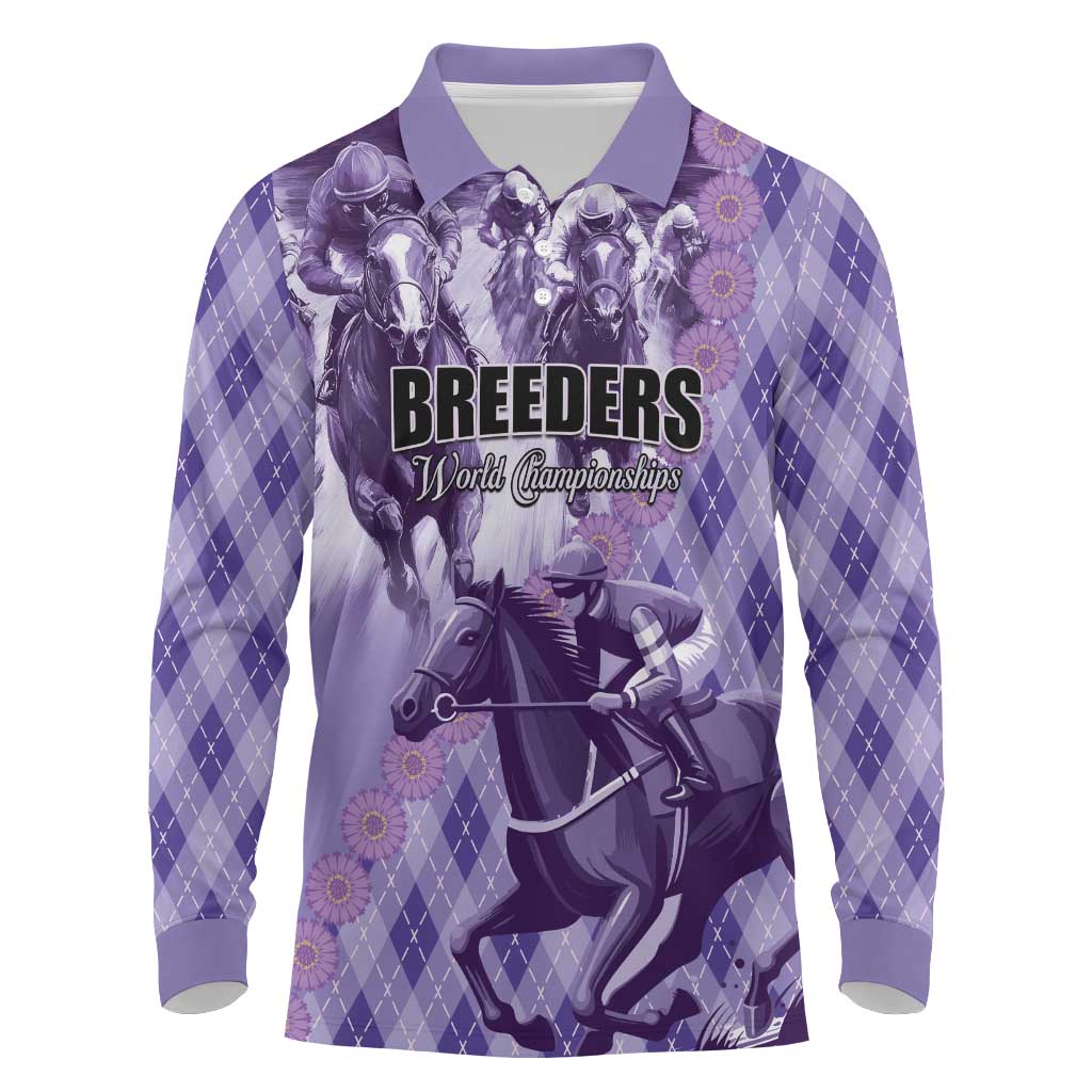 Personalized Breeders Horse Racing Long Sleeve Polo Shirt World Horse Racing Championships - Wonder Print Shop