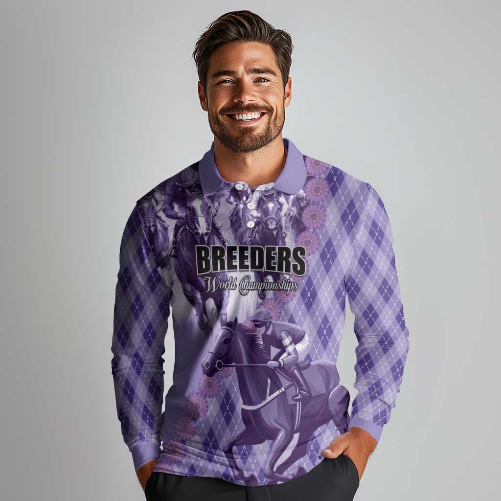Personalized Breeders Horse Racing Long Sleeve Polo Shirt World Horse Racing Championships - Wonder Print Shop