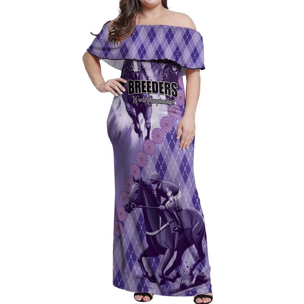 Personalized Breeders Horse Racing Off Shoulder Maxi Dress World Horse Racing Championships - Wonder Print Shop