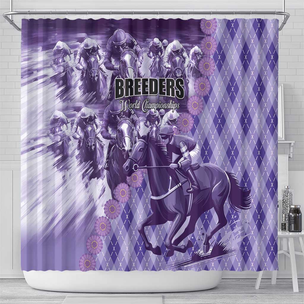 Breeders Horse Racing Shower Curtain World Horse Racing Championships - Wonder Print Shop