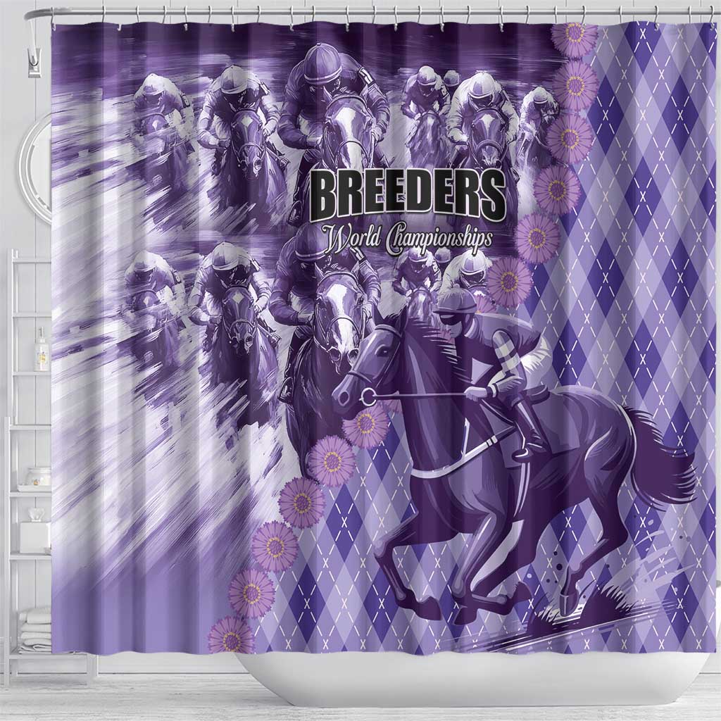 Breeders Horse Racing Shower Curtain World Horse Racing Championships - Wonder Print Shop