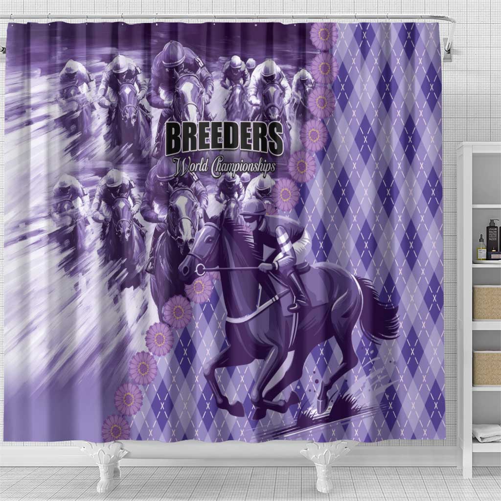 Breeders Horse Racing Shower Curtain World Horse Racing Championships - Wonder Print Shop