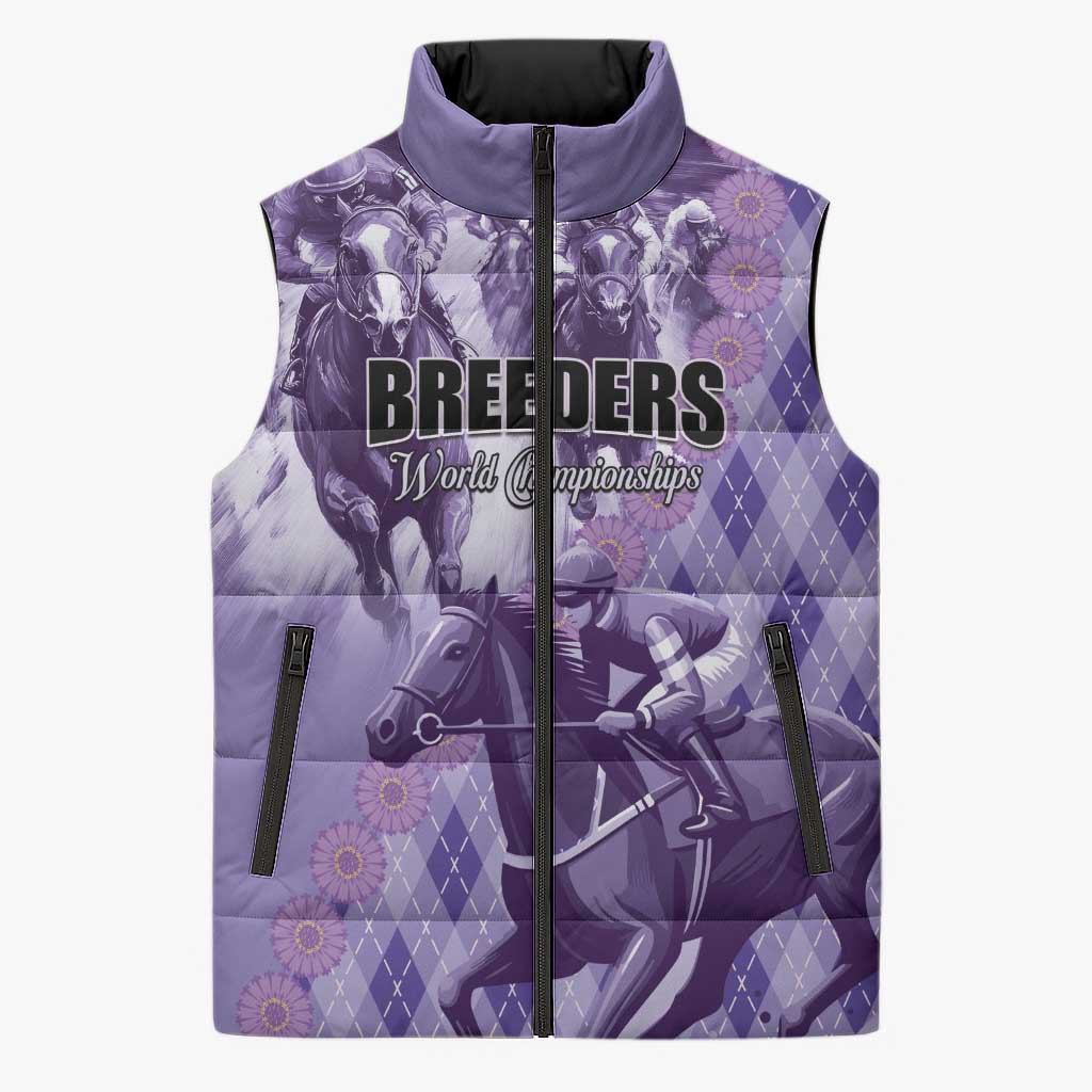 Personalized Breeders Horse Racing Sleeveless Puffer Jacket World Horse Racing Championships - Wonder Print Shop