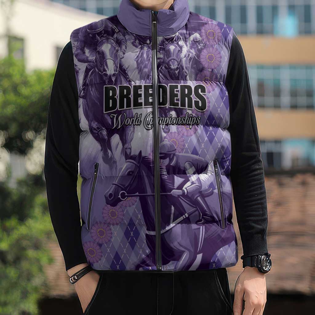 Personalized Breeders Horse Racing Sleeveless Puffer Jacket World Horse Racing Championships - Wonder Print Shop