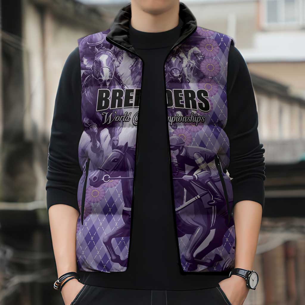 Personalized Breeders Horse Racing Sleeveless Puffer Jacket World Horse Racing Championships - Wonder Print Shop