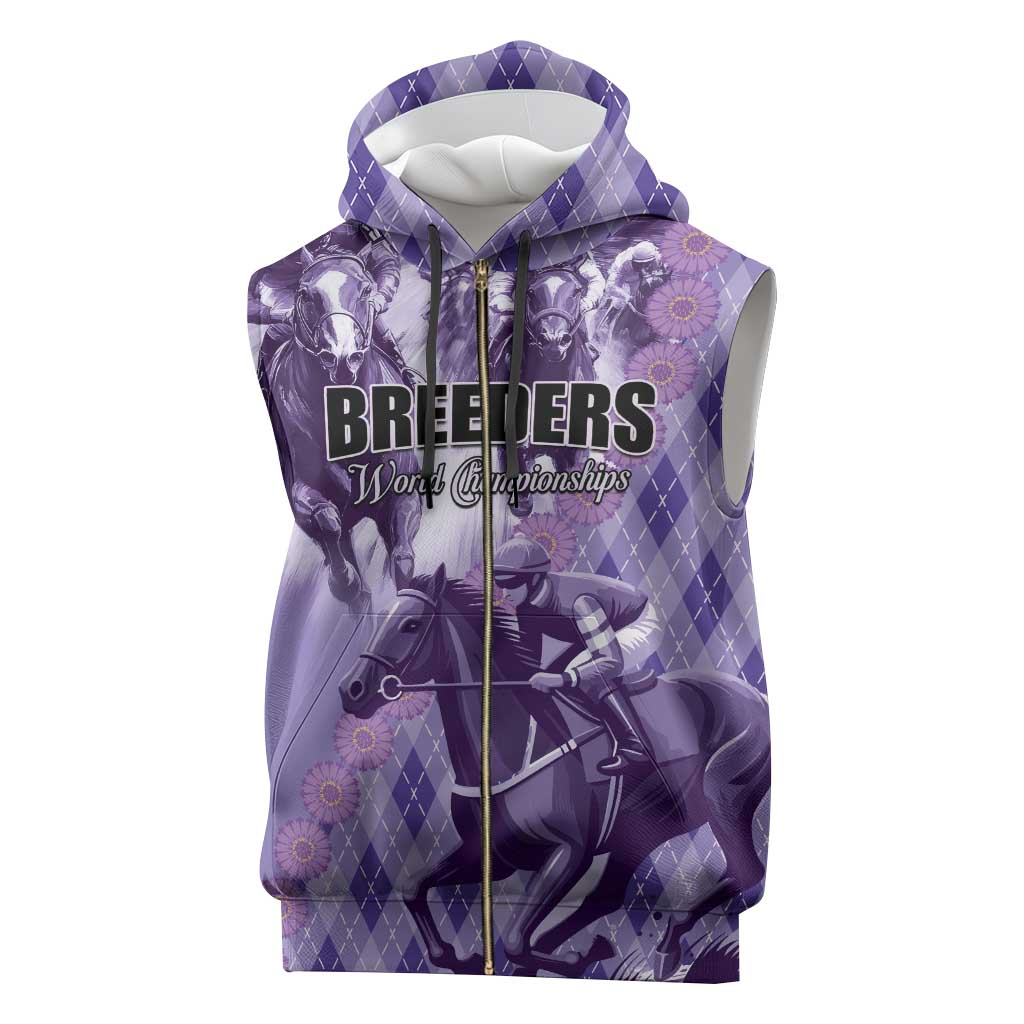 Personalized Breeders Horse Racing Sleeveless Zip Hoodie World Horse Racing Championships - Wonder Print Shop
